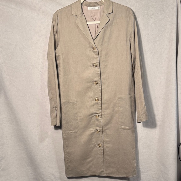 Minimalist Beige Linen Duster - Picture 1 of 6